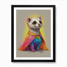 Super Ferret 1 Art Print