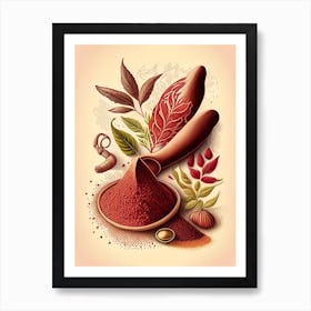 Chili Powder Spices And Herbs Retro Drawing 1 Art Print