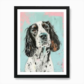 Pastel Watercolour Irish Setter Dog Line Illustration 2 Art Print