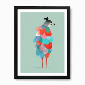 Dog With Feathers Art Print