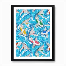 Koi Fish Pond Art Print