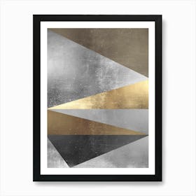 Gold and metal geometry 3 Art Print