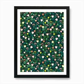 Tulip Garden Green Art Print