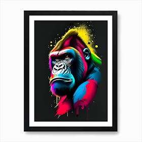 Angry Gorilla Gorillas Tattoo 1 Art Print
