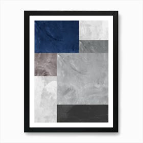 Gray and blue textures 2 Art Print