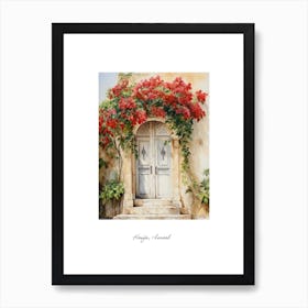 Haifa, Israel   Mediterranean Doors Watercolour Painting 4 Poster Art Print