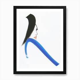 Woman Portrait, Retro Vintage Fashion Art Art Print