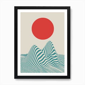 Red Sun Dune Art Print