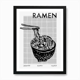 Black & White Ramen Art Print