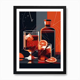 Negroni Cocktail Mid Century Modern 2 Art Print