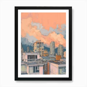 Vancouver Rooftops Morning Skyline 2 Art Print