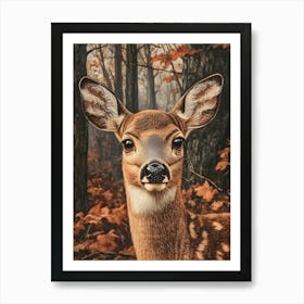 Deer In The Woods 7 Art Print