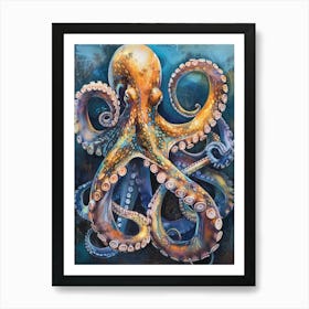 Octopus Pastel Watercolour 3 Art Print