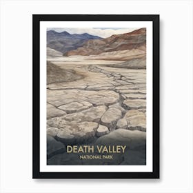 Death Valley National Park Watercolour Vintage Travel Poster 1 Art Print