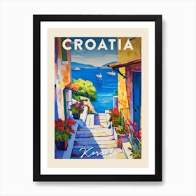 Korcula Croatia 2 Fauvist Painting  Travel Poster Art Print