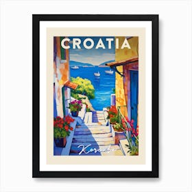 Korcula Croatia 2 Fauvist Painting  Travel Poster Affiche