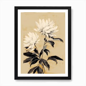 Chrysanthemum Ink On Paper Drawing 0 Art Print