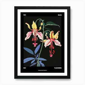 No Rain No Flowers Poster Bleeding Heart Dicentra 2 Art Print