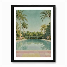 Pool With Palm Trees Art Print