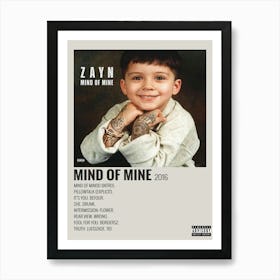 Zayn Mind Of Mine 2016 Poster Art Print