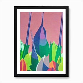 Endive 2 Risograph Retro Poster vegetable Art Print