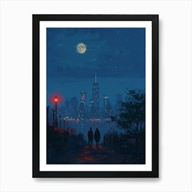 Night In New York City Art Print