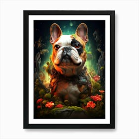 French Bulldog In The Forest Art Print