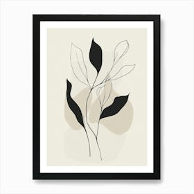 Black And White Leaf 1 Art Print