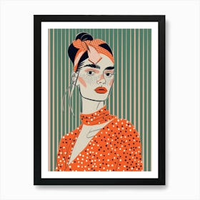 Illustration Of A Woman With A Headband Art Print