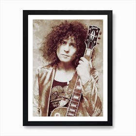 Marc Bolan Music Legend Digital Oil Painting Vintage Art Print