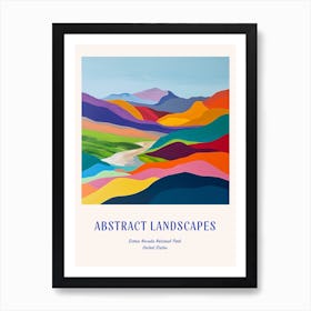 Colourful Abstract Sierra Nevada National Park Usa 1 Poster Blue Art Print