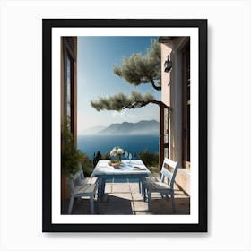 Wine on The Italian Coastline Inspired Art Print Art Print