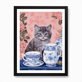 Animals Having Tea   Cat Kittens 2 Art Print