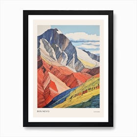 Ben Nevis Scotland 2 Colourful Mountain Illustration Poster Art Print