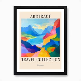 Abstract Travel Collection Poster Montenegro 1 Art Print
