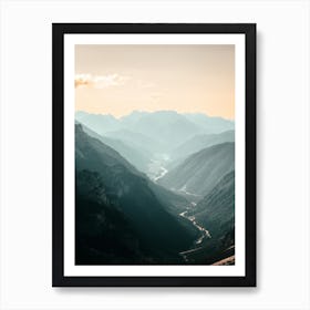 Sunset In The Mountains Art Print