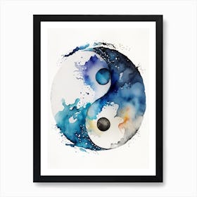 Repeat 4 Yin And Yang Watercolour Art Print