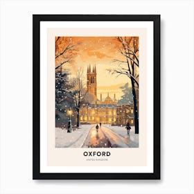 Winter Night  Travel Poster Oxford United Kingdom 3 Art Print