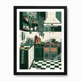 Retro Art Deco Inspired Kitchen 4 Art Print