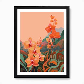 Boho Wildflower Painting Orchid 3 Art Print