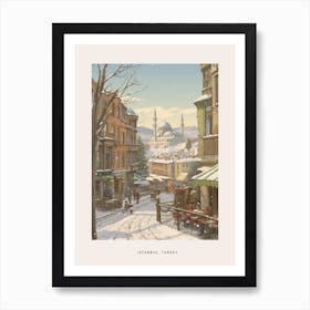 Vintage Winter Poster Istanbul Turkey 2 Art Print