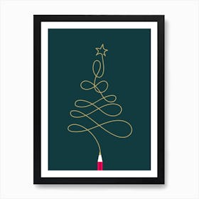 Christmas Pencil Tree Art Print
