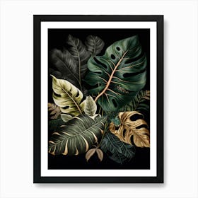 Tropical Leaves Foliage Monstera Art Print