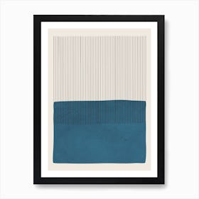 Minimalist Navy Blue Vertical Lines Art Print