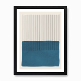 Minimalist Navy Blue Vertical Lines Art Print
