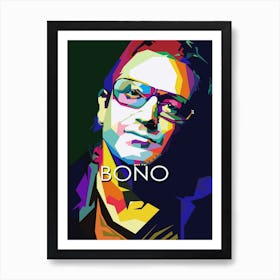 Bono Classic Rock Pop Art Wpap Art Print
