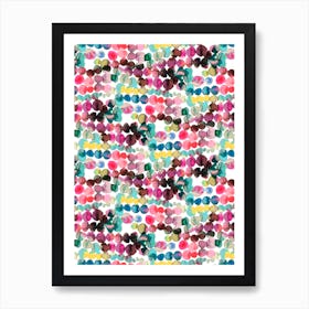 Ink Bleeding Dots Pink Art Print