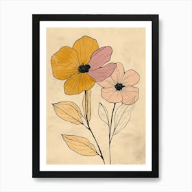 Los Angeles Flower Market Boho Minimalist Style 1 Art Print