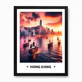 Hong Kong Victoria Harbour Art Print
