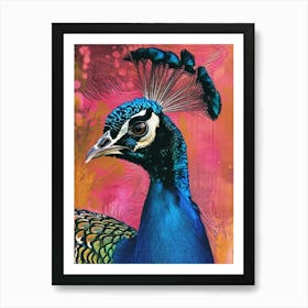 Peacock Polaroid Inspired 2 Art Print